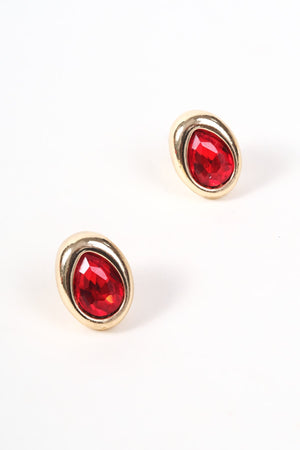 Carraig Donn Red Stone Stud Earrings