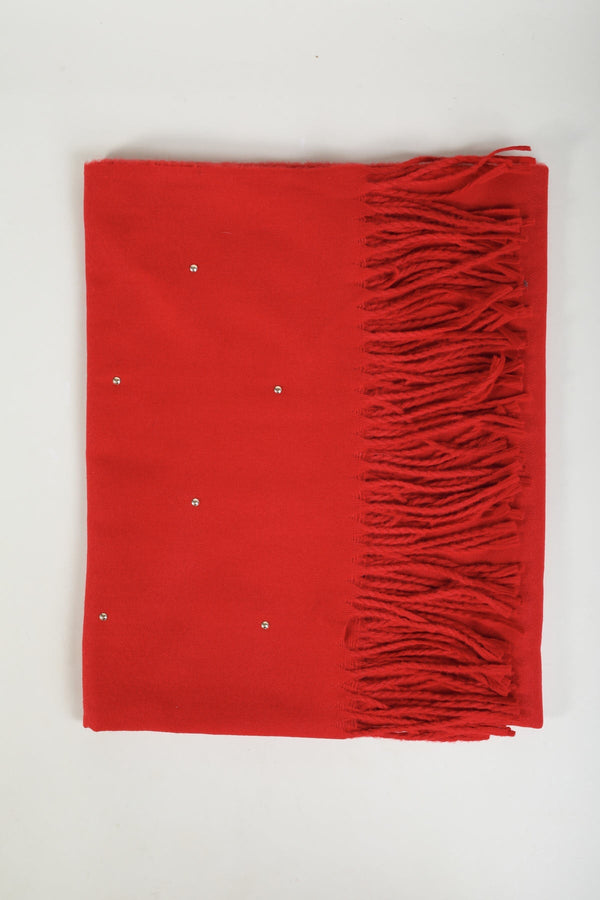 Red Studded Soft Touch Pashmina Ladies Scarves Carraig Donn