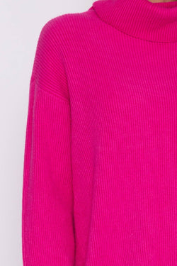 Carraig Donn Rib Knit Polo Jumper in Pink