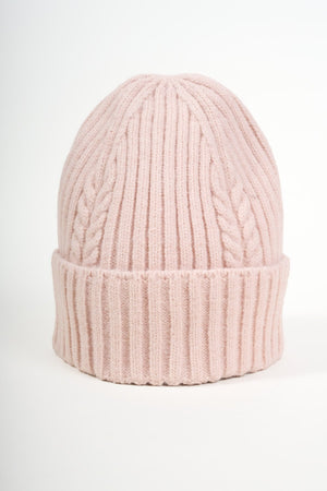 Carraig Donn Ribbed Beanie Hat in Pink