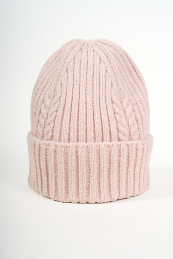 Carraig Donn Ribbed Beanie Hat in Pink