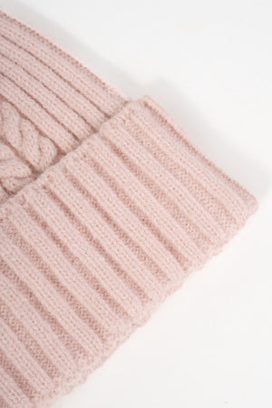 Carraig Donn Ribbed Beanie Hat in Pink