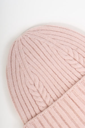 Carraig Donn Ribbed Beanie Hat in Pink
