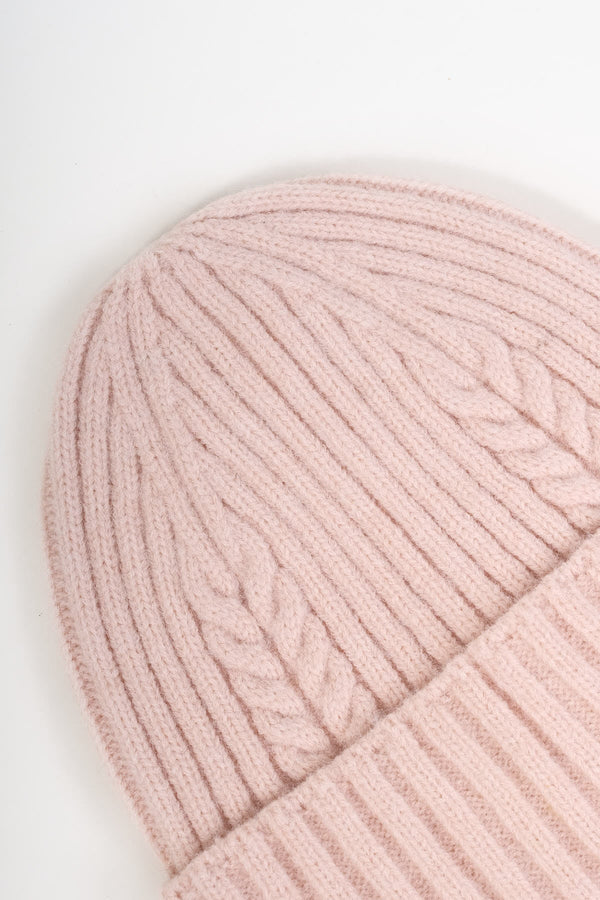 Carraig Donn Ribbed Beanie Hat in Pink