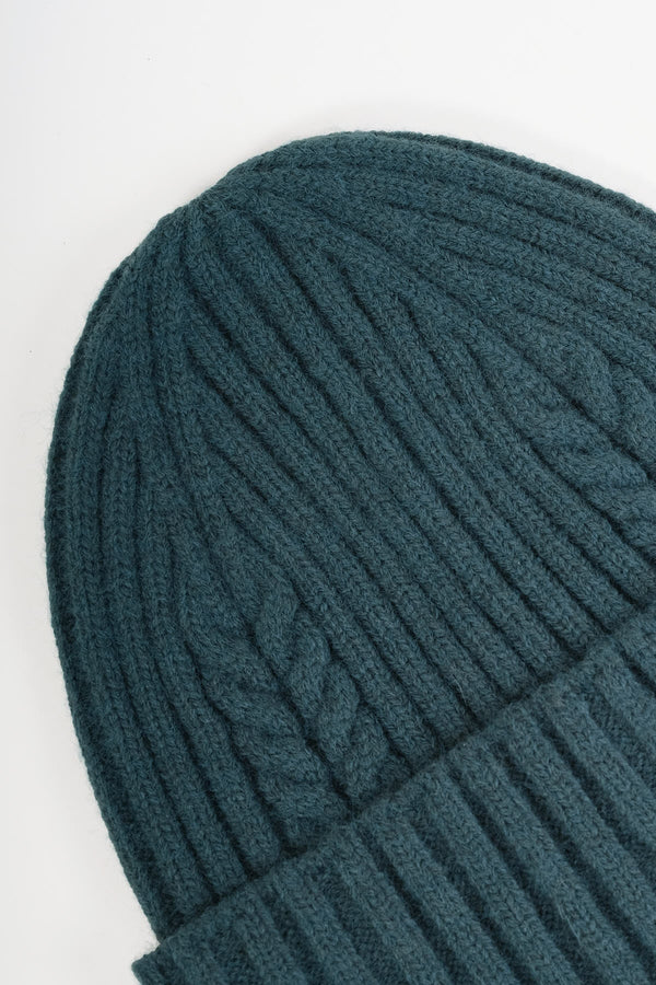 Carraig Donn Ribbed Beanie Hat in Teal