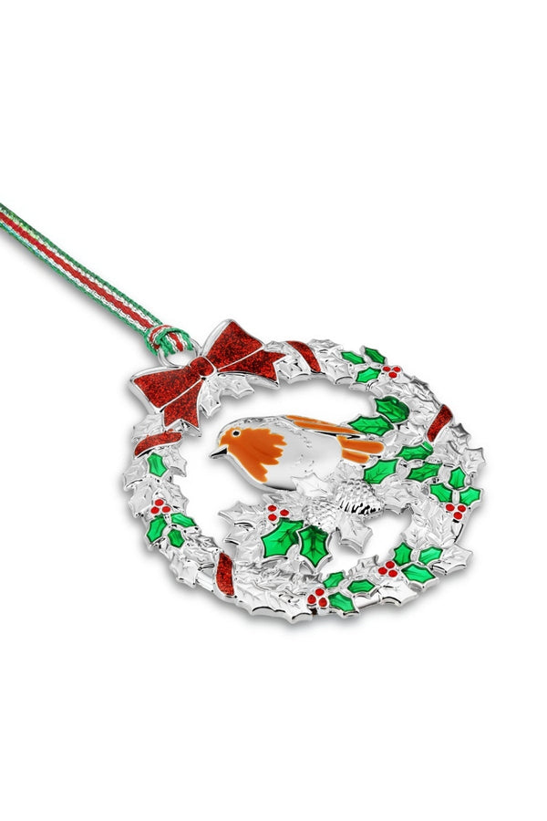 Carraig Donn Robin With Holly Christmas Tree Decoration