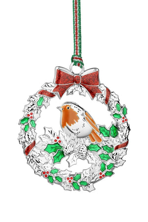 Carraig Donn Robin With Holly Christmas Tree Decoration