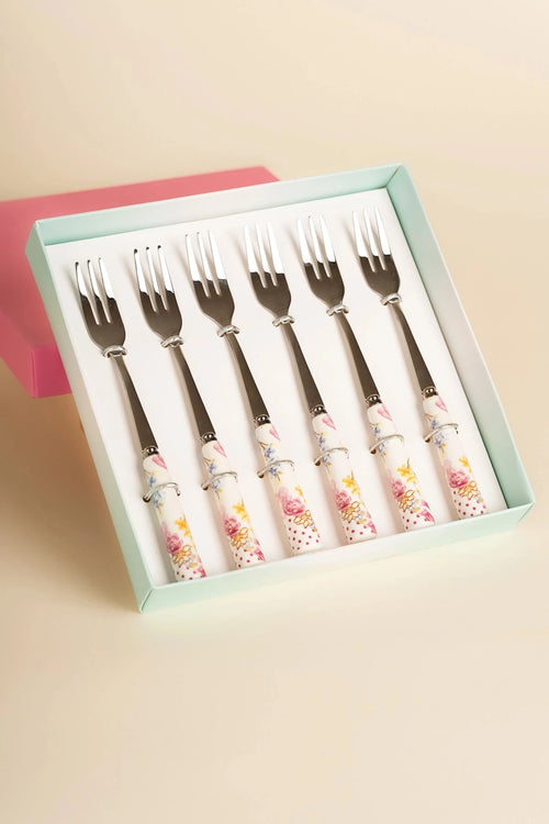 Rosa Belle Pastry Forks Set Of 6