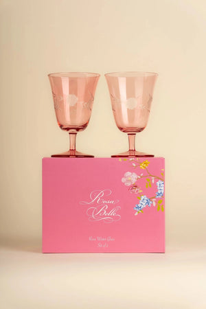 Carraig Donn Rosa Belle Set Of 2 Pink Water Glasses