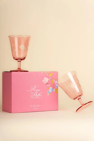 Carraig Donn Rosa Belle Set Of 2 Pink Water Glasses