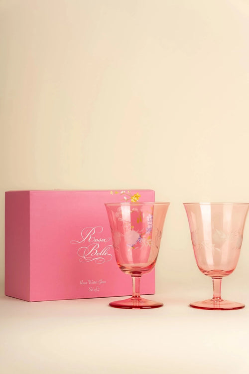 Rosa Belle Set Of 2 Pink Water Glasses