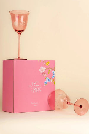 Carraig Donn Rosa Belle Set of 2 Pink Wine Glasses