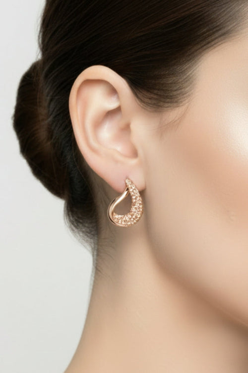 Rose Gold Stone Detail Earrings