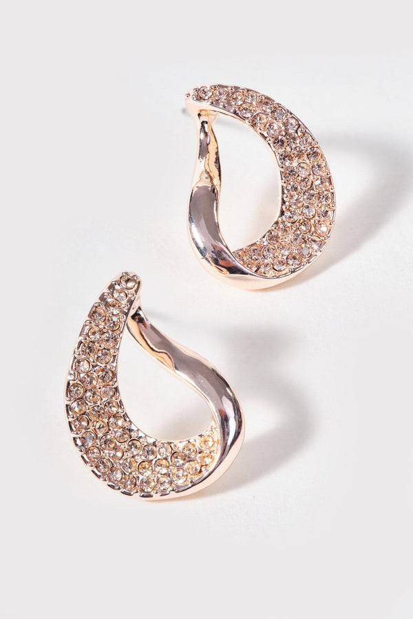 Carraig Donn Rose Gold Stone Detail Earrings