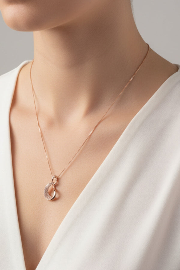 Carraig Donn Rose Gold Stone Detail Necklace