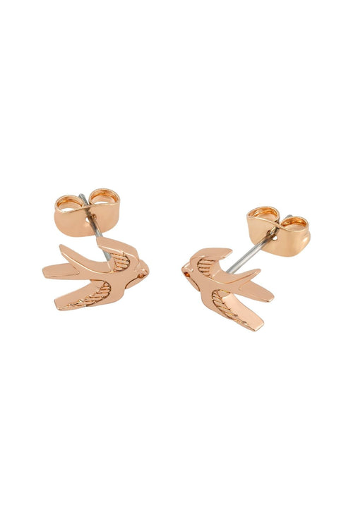 Rose Gold Swallow Stud Earrings