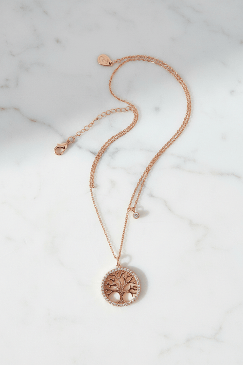 Rose Gold Tree Of Life Pendant