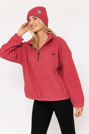 Carraig Donn Rose Teddy Fleece With Contrast Zip