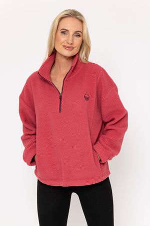 Carraig Donn Rose Teddy Fleece With Contrast Zip