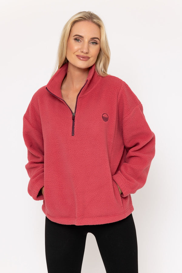 Carraig Donn Rose Teddy Fleece With Contrast Zip