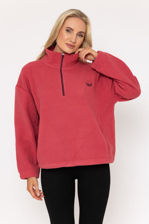 Carraig Donn Rose Teddy Fleece With Contrast Zip