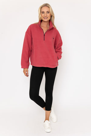Carraig Donn Rose Teddy Fleece With Contrast Zip