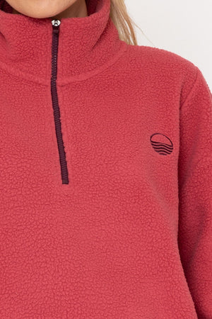 Carraig Donn Rose Teddy Fleece With Contrast Zip