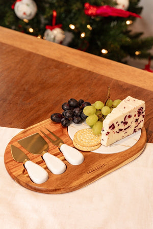 Carraig Donn Round Marble Cheese Board Set