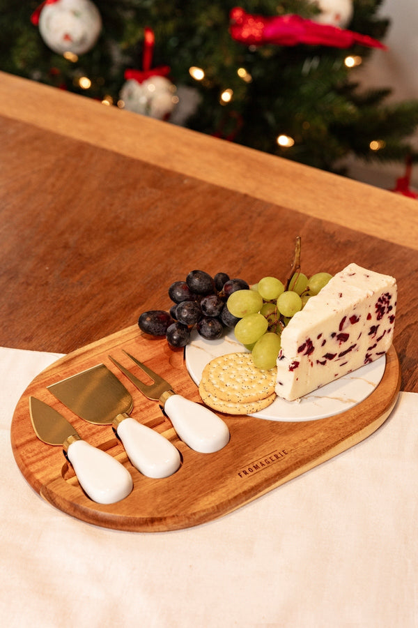 Carraig Donn Round Marble Cheese Board Set