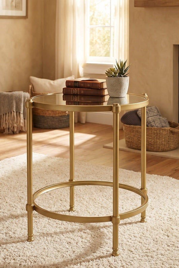 Carraig Donn Round Mirrored Side Table