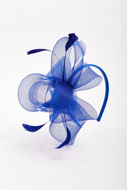 Carraig Donn Royal Blue Hairband Fascinator with Feathers