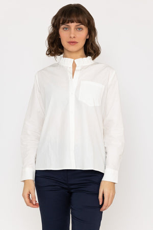 Ruffle Shirt in White