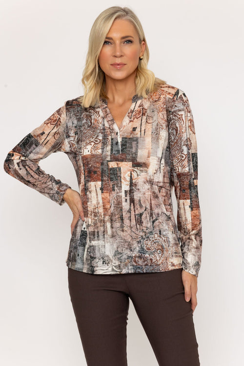 Rust Printed Plaquet Top