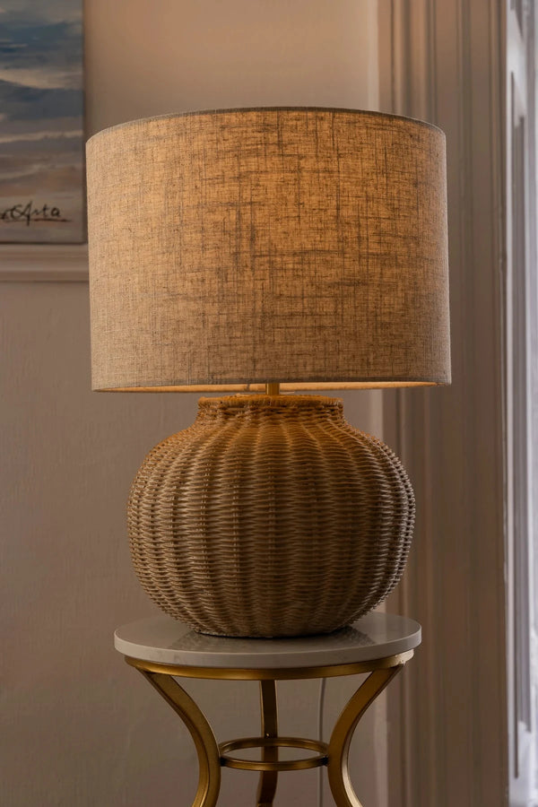 Carraig Donn Rustic Rattan Lamp