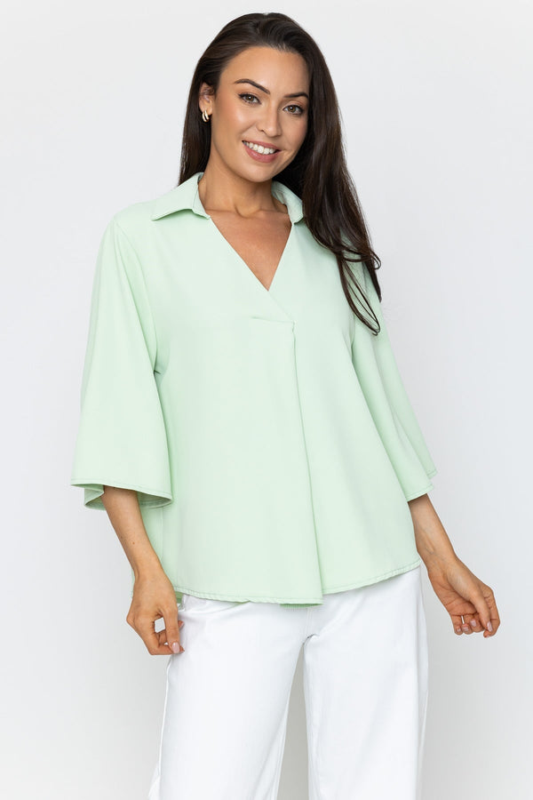Carraig Donn Sage Collared Top