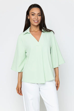 Carraig Donn Sage Collared Top