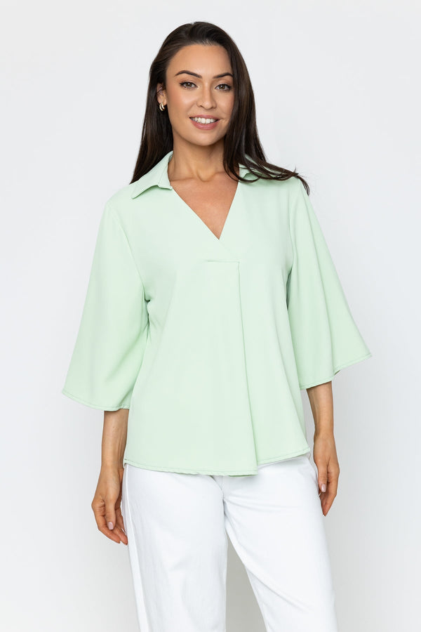 Carraig Donn Sage Collared Top