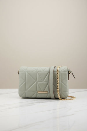 Carraig Donn Sage Green Quilted Flap Over Bag