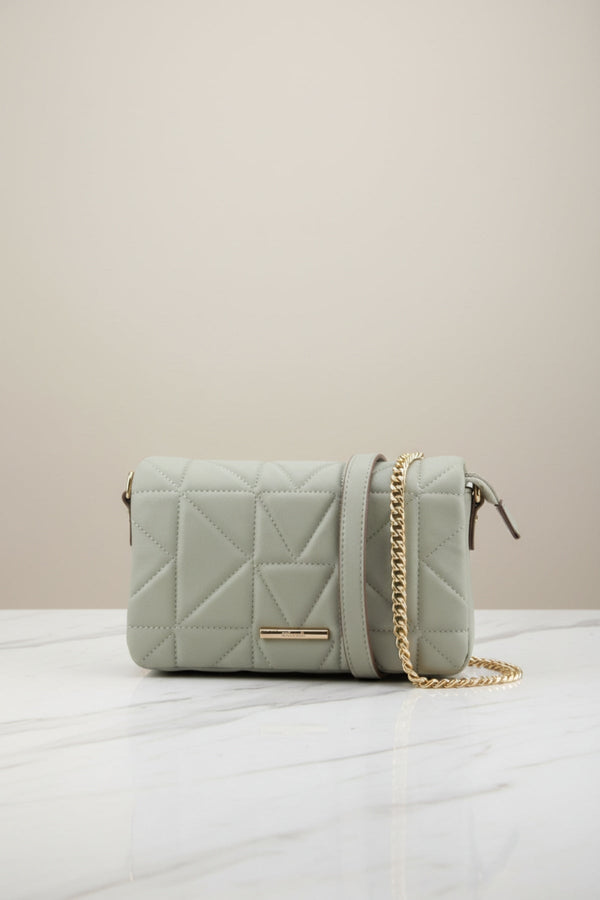 Carraig Donn Sage Green Quilted Flap Over Bag
