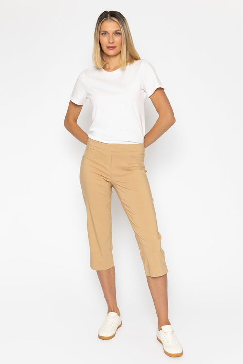 Sand Bengaline Crop Trousers