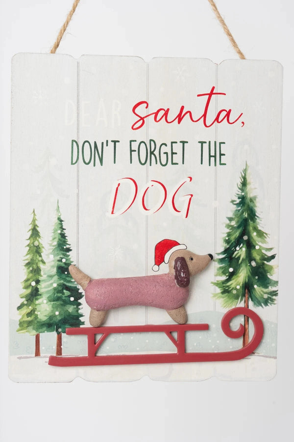 Carraig Donn "Santa, Don't Forget the Dog" Christmas Plaque