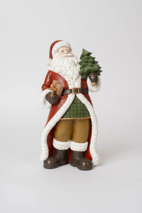 Traditional Santa Claus with Christmas Tree Decoration