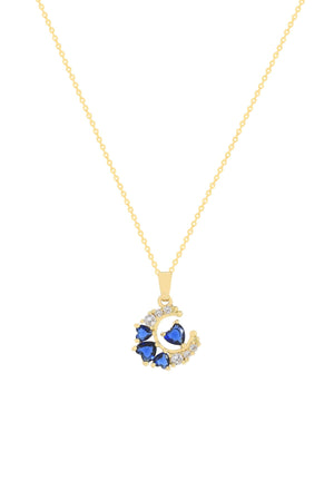 Carraig Donn Sapphire Hearts Pendant Necklace