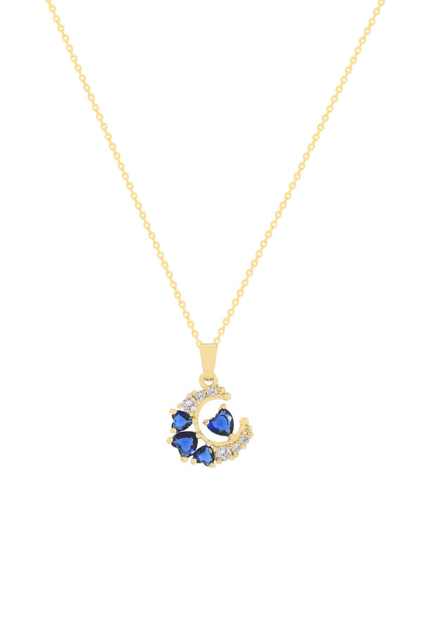 Carraig Donn Sapphire Hearts Pendant Necklace