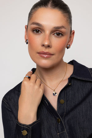 Carraig Donn Sapphire Hearts Pendant Necklace