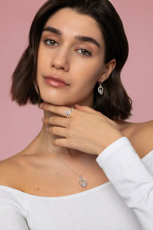 Carraig Donn Sapphire Stone Claddagh Hoop Earrings