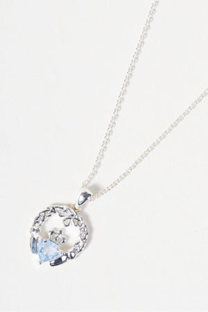 Carraig Donn Sapphire Stone Claddagh Pendant Necklace