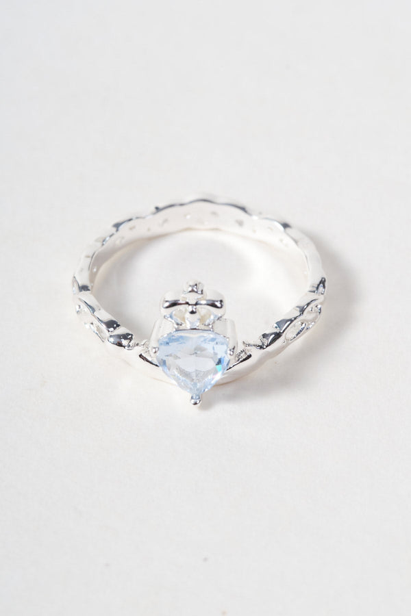 Carraig Donn Sapphire Stone Claddagh Ring - Size 8