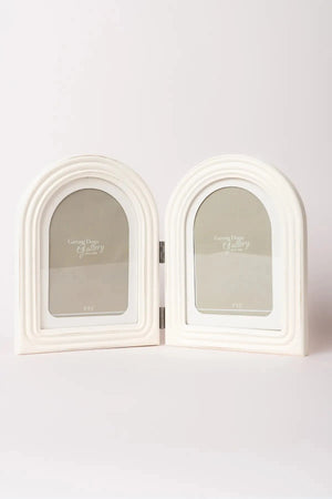 Carraig Donn Sarah Beaded White Double Photo Frame 4x6