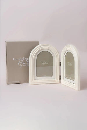 Carraig Donn Sarah Beaded White Double Photo Frame 4x6